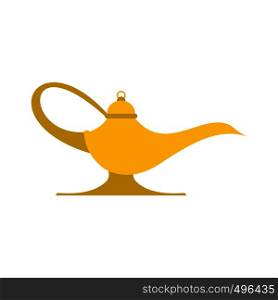 Middle east oil lamp flat isolated on white background. Middle east oil lamp flat
