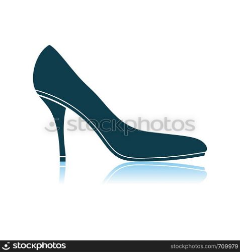 Middle Heel Shoe Icon. Shadow Reflection Design. Vector Illustration.