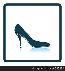 Middle heel shoe icon. Shadow reflection design. Vector illustration.
