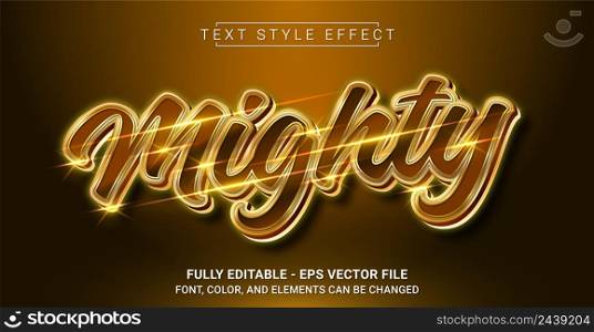 Mighty Text Style Effect. Editable Graphic Text Template.
