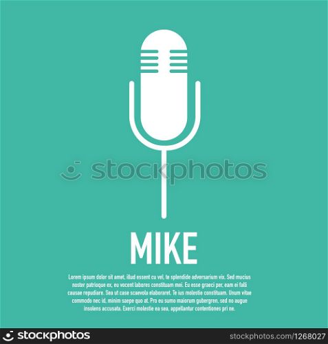 mike isolated icon on the stand vector illustration