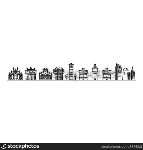 Milan panorama concept background. Outline illustration of milan panorama vector concept background for web design. Milan panorama concept background, outline style