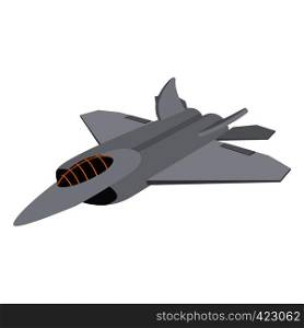 Military aircraft cartoon icon isolated on white background. Military aircraft cartoon icon