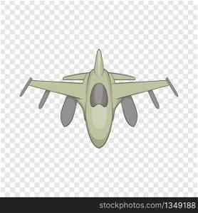 Military aircraft icon in cartoon style isolated on background for any web design . Military aircraft icon, cartoon style