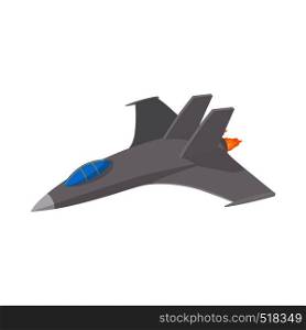 Military aircraft icon in cartoon style on a white background. Military aircraft icon, cartoon style