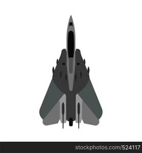 Military aircraft vector icon top view. Aviation air fighter jet. War plane advanced. Interceptor speed game navy vehicle
