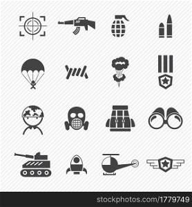 Military and war icons set illustration