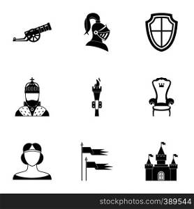 Military armor icons set. Simple illustration of 9 military armor vector icons for web. Military armor icons set, simple style