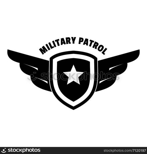 Military army patrol logo. Simple illustration of military army patrol vector logo for web design isolated on white background. Military army patrol logo, simple style