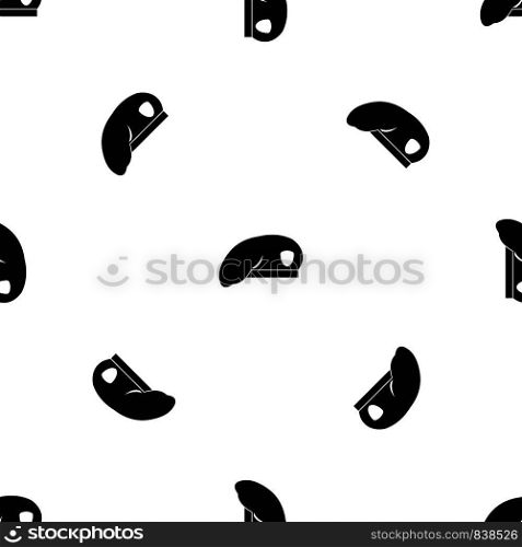 Military beret pattern repeat seamless in black color for any design. Vector geometric illustration. Military beret pattern seamless black