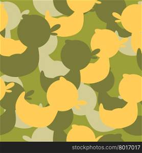 Military camouflage rubber ducks. Military Vector texture. Soldier protective seamless pattern