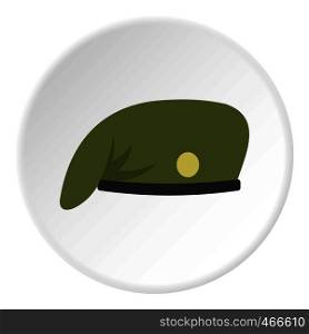 Military cap icon in flat circle isolated on white background vector illustration for web. Military cap icon circle