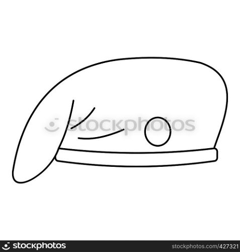Military cap icon. Outline illustration of military cap vector icon for web. Military cap icon, outline style