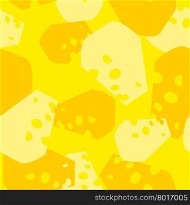 Military Cheese texture. Camouflage army seamless pattern from pieces of cheese. Soldiers desert Background.