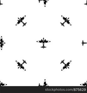 Military fighter aircraft pattern repeat seamless in black color for any design. Vector geometric illustration. Military fighter aircraft pattern seamless black