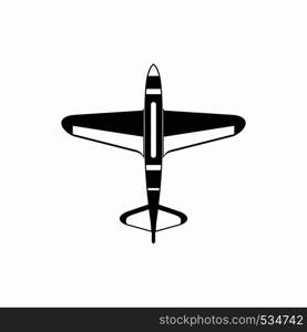 Military fighter jet icon in simple style on a white background. Military fighter jet icon, simple style