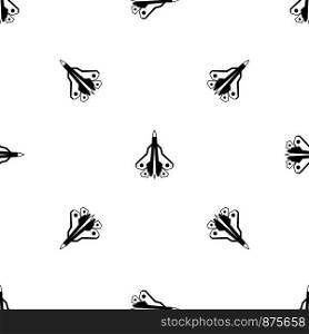 Military fighter plane pattern repeat seamless in black color for any design. Vector geometric illustration. Military fighter plane pattern seamless black