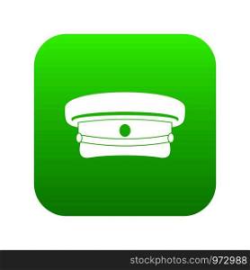 Military hat icon digital green for any design isolated on white vector illustration. Military hat icon digital green