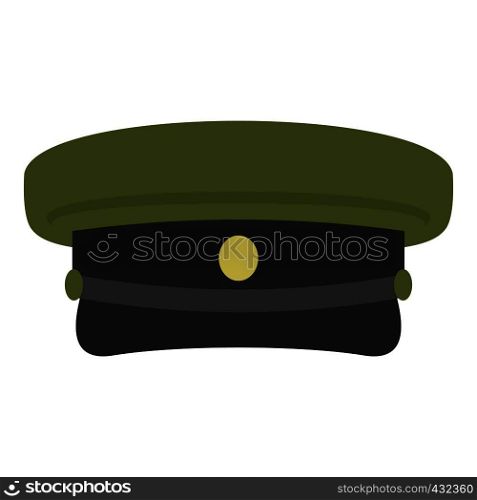 Military hat icon flat isolated on white background vector illustration. Military hat icon isolated