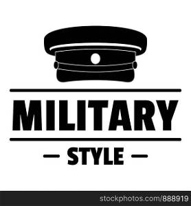 Military hat logo. Simple illustration of military hat vector logo for web. Military hat logo, simple black style