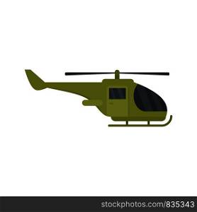 Military helicopter icon. Flat illustration of military helicopter vector icon for web isolated on white. Military helicopter icon, flat style