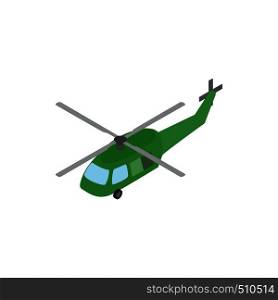 Military helicopter icon in isometric 3d style on a white background. Military helicopter icon, isometric 3d style