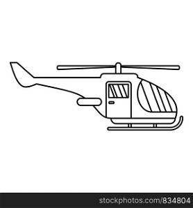 Military helicopter icon. Outline military helicopter vector icon for web design isolated on white background. Military helicopter icon, outline style