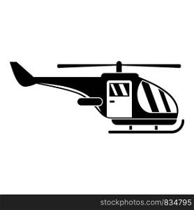 Military helicopter icon. Simple illustration of military helicopter vector icon for web design isolated on white background. Military helicopter icon, simple style