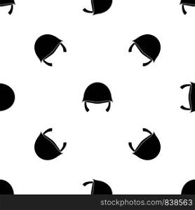 Military helmet pattern repeat seamless in black color for any design. Vector geometric illustration. Military helmet pattern seamless black