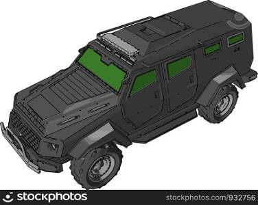 Military light utility vehicle is a lightest weight class military vehicle category vector color drawing or illustration