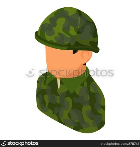 Military man icon. Isometric illustration of military man vector icon for web. Military man icon, isometric 3d style