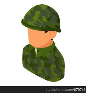 Military man icon. Isometric illustration of military man vector icon for web. Military man icon, isometric 3d style