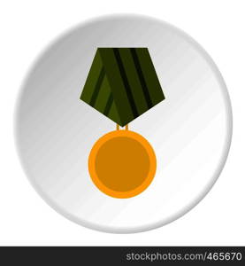 Military medal icon in flat circle isolated on white background vector illustration for web. Military medal icon circle