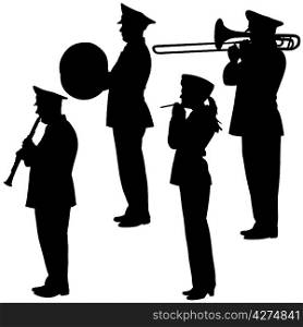 military musicians collection. Vector illustrations.