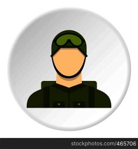 Military paratrooper icon in flat circle isolated on white background vector illustration for web. Military paratrooper icon circle