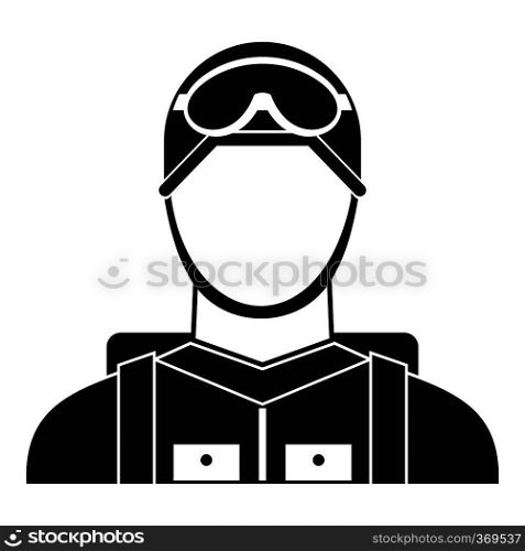 Military paratrooper icon in simple style isolated on white background vector illustration. Military paratrooper icon, simple style
