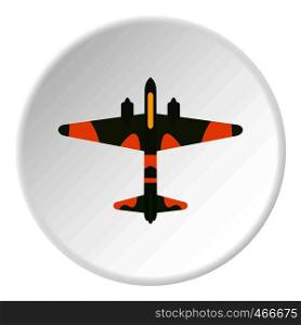Military plane icon in flat circle isolated on white background vector illustration for web. Military plane icon circle