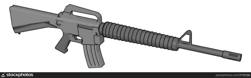 Military rifle gun, illustration, vector on white background.
