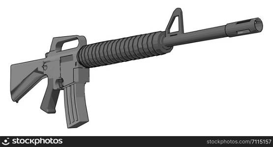 Military rifle gun, illustration, vector on white background.