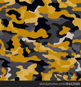Military sand color camo endless wallpaper. Abstract grey camouflage seamless pattern. Creative design for fabric, textile print, wrapping, cover. Vector illustration. Military sand color camo endless wallpaper. Abstract grey camouflage seamless pattern.