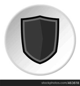 Military shield icon in flat circle isolated vector illustration for web. Military shield icon circle