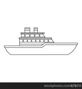 Military ship icon. Outline illustration of military ship vector icon for web. Military ship icon, outline style.