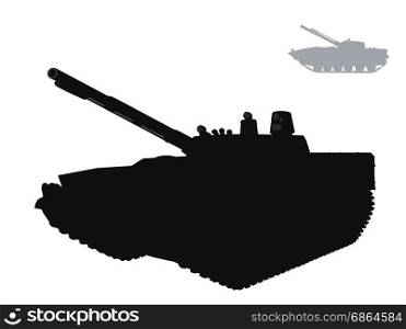 Military silhouettes. Vector infantry fighting vehicle. Vector warfare