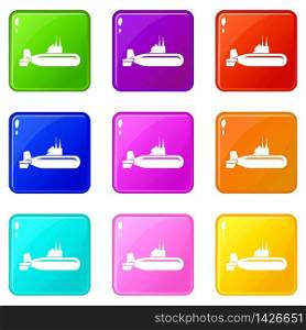 Military submarine icon. Simple illustration of military submarine vector icon for web.. Military submarine icon, simple style.