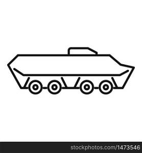 Military tank icon. Outline military tank vector icon for web design isolated on white background. Military tank icon, outline style