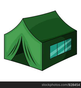 Military tent icon. Cartoon illustration of military tent vector icon for web. Military tent icon, cartoon style