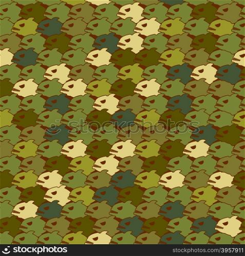 Military texture from Piranha. Army seamless pattern evil fish. Soldier protective camouflage of Marine predator.