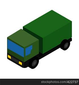 Military truck isometric 3d icon isolated on a white . Military truck isometric 3d icon