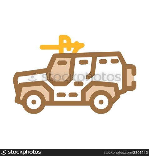 military vehicle color icon vector. military vehicle sign. isolated symbol illustration. military vehicle color icon vector illustration