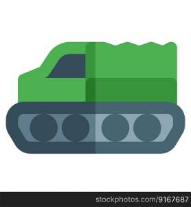 Military vehicle equipped with caterpillar track